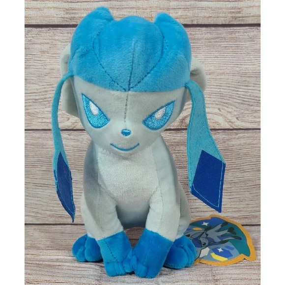 Pokémon Plush Glaceon Stuffed Animal Light Blue Japan Only Tag 8" New - Picture 1 of 5